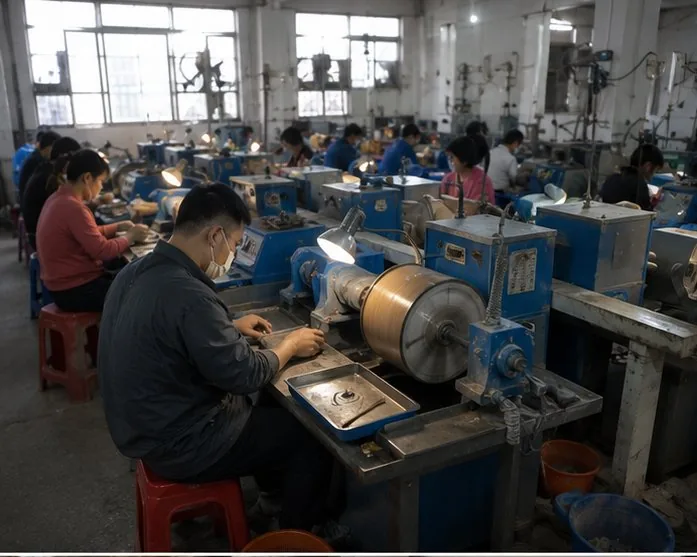 CuiShen gemstone dice polishing floor in Dongguan